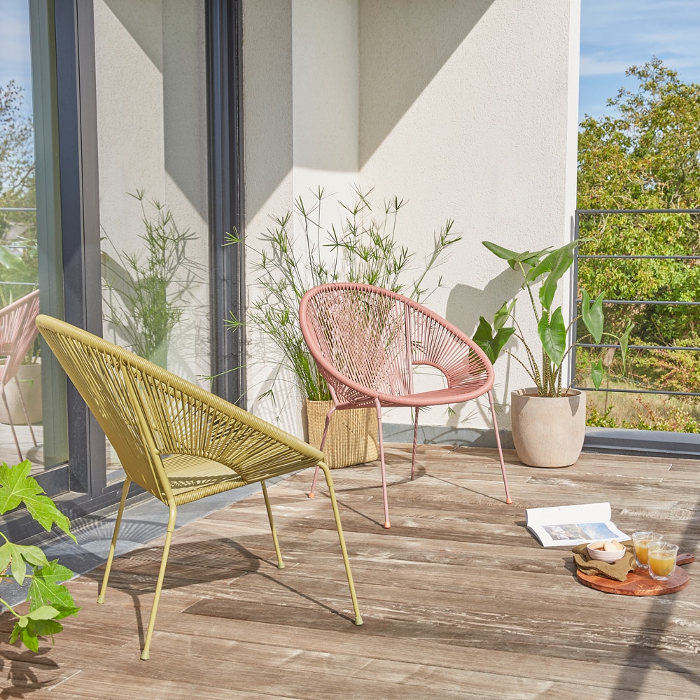 Scaun terasa GOODHOME Hosti, otel, 70.5 x 70 x 82 cm, verde