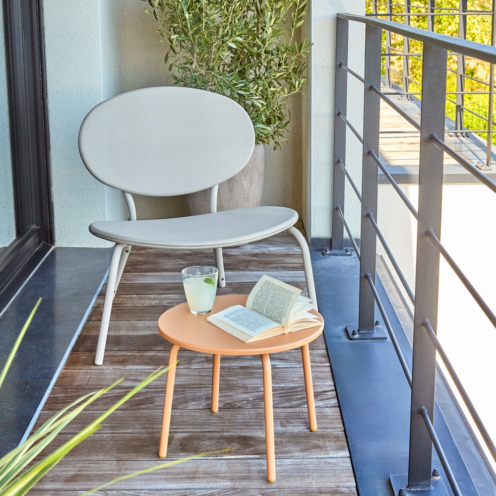 Scaun terasa Matola, otel, 69.5 x 77 x 77 cm, argintiu