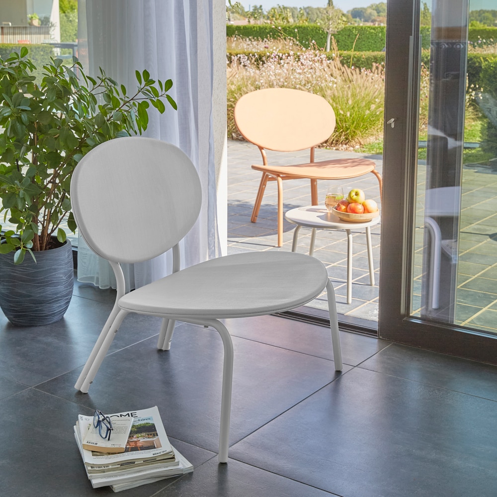 Scaun terasa Matola, otel, 69.5 x 77 x 77 cm, argintiu