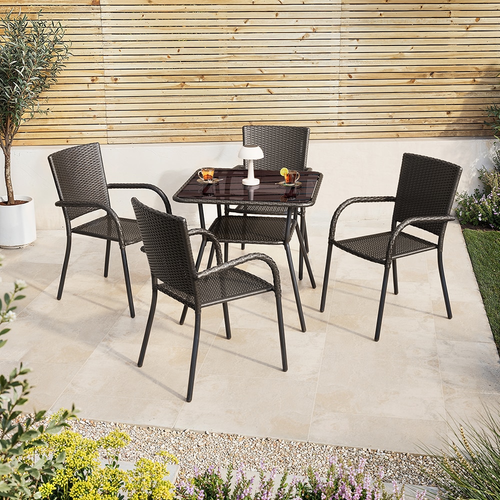 Set mobilier gradina GOODHOME Derry, 5 piese, gri