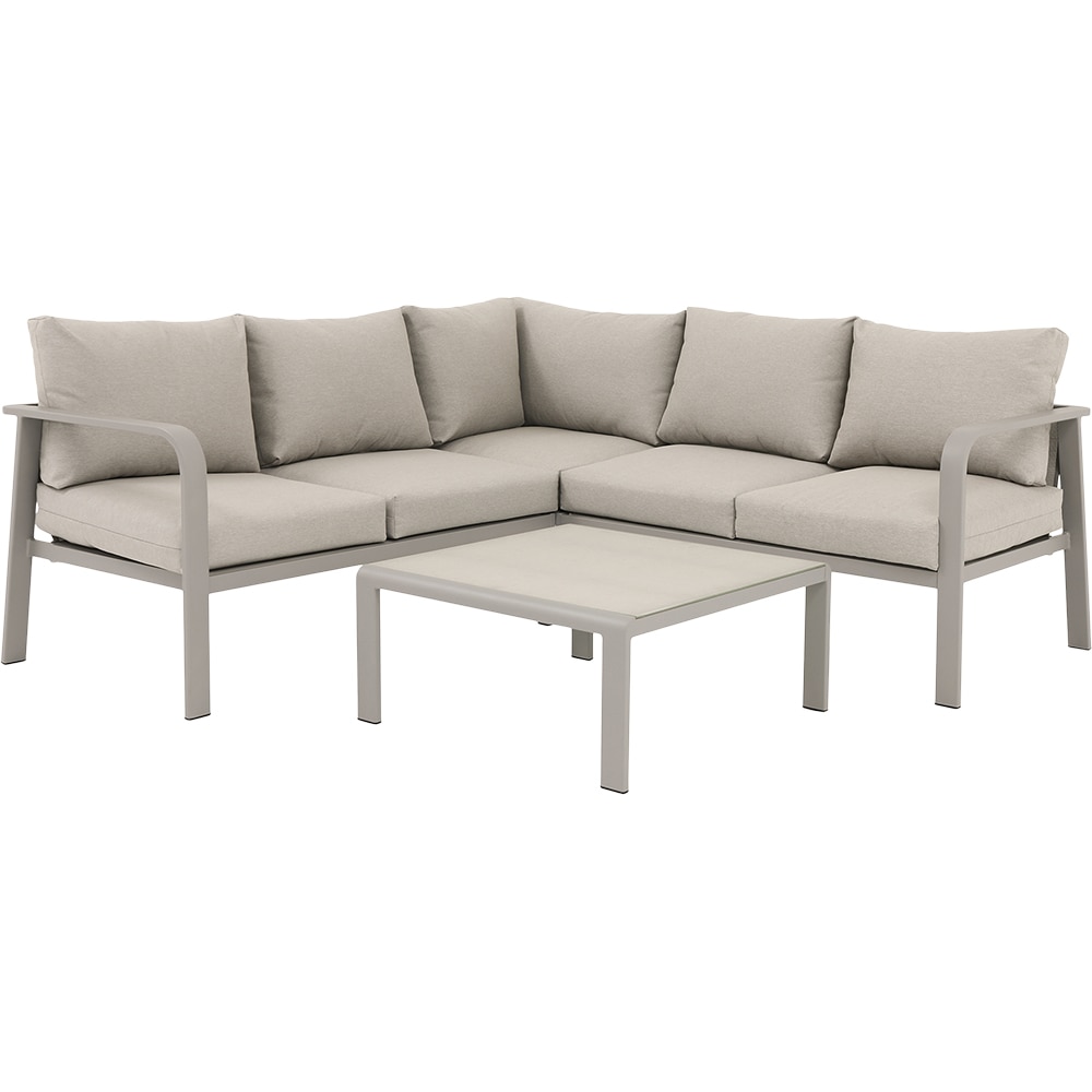 Set coltar gradina GOODHOME Mallia, 6 locuri, gri