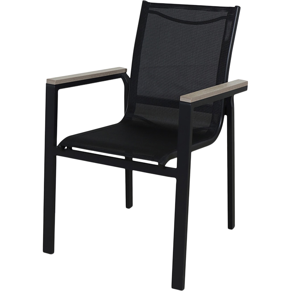 Scaun terasa Aconite, aluminiu, 56 x 58.8 x 87 cm, negru