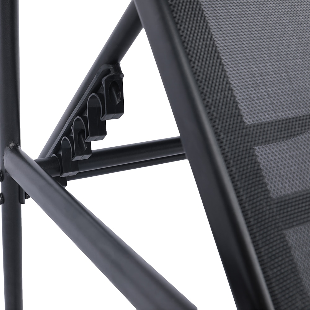 Set 2 sezlonguri pentru gradina KRISTA, 177 x 62 x 88 cm, textil, gri