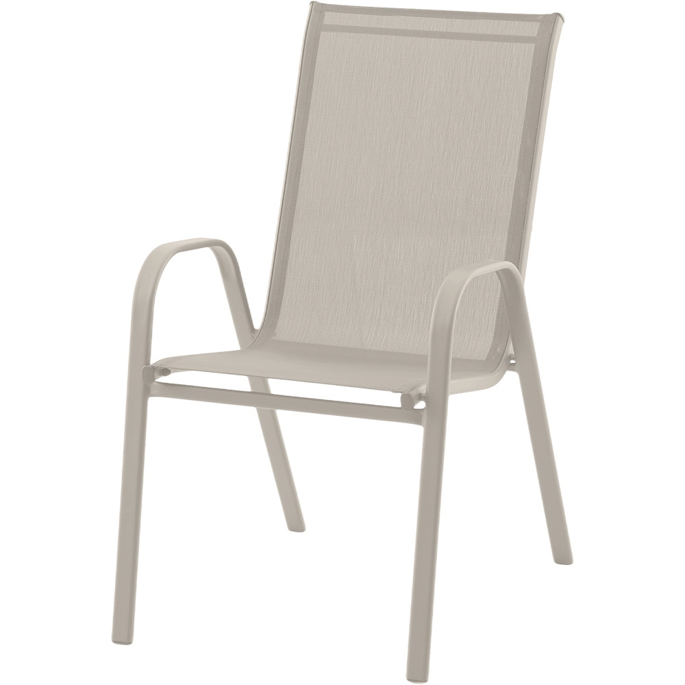 Scaun terasa GOODHOME Brava, 54 x 71.5 x 92.5 cm, sarcina maxima 100 kg, otel si PVC, argintiu