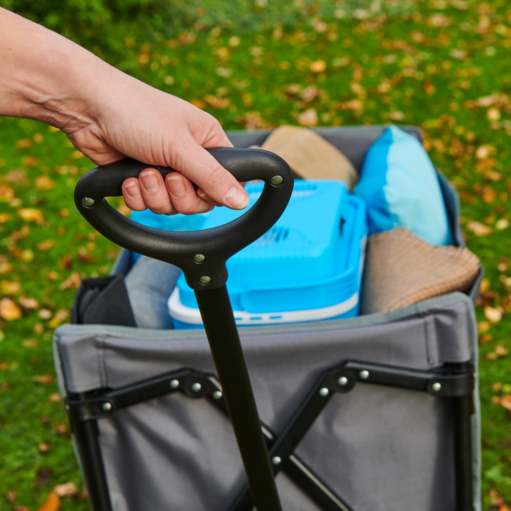 Carucior gradina Vatani, poliester, 50 x 100 x 96 cm, gri