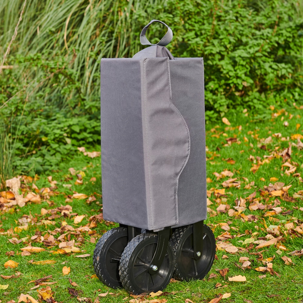 Carucior gradina Vatani, poliester, 50 x 100 x 96 cm, gri