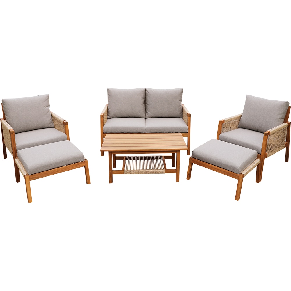 Set mobilier gradina GOODHOME Dalaba, 4 piese, gri