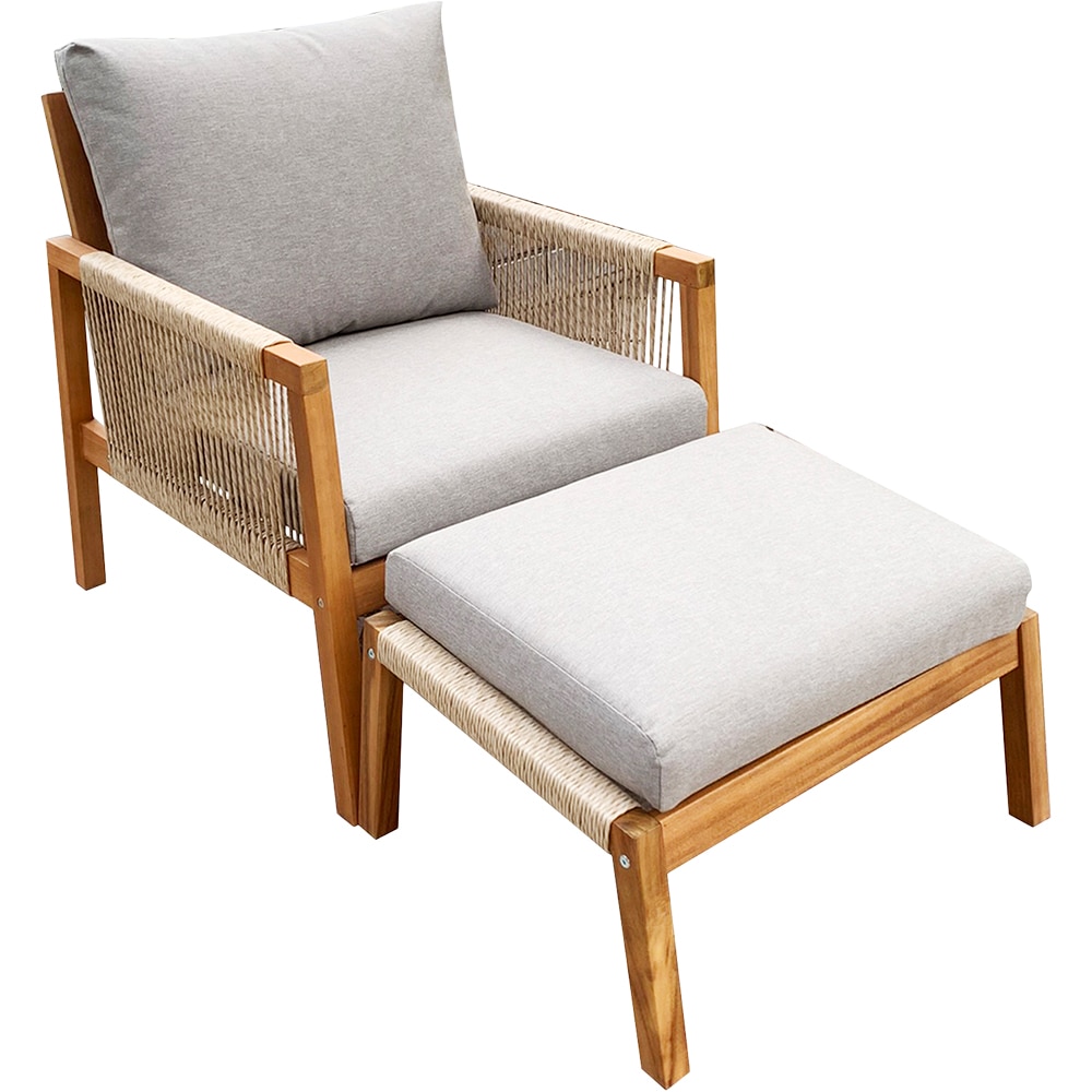 Set mobilier gradina GOODHOME Dalaba, 4 piese, gri