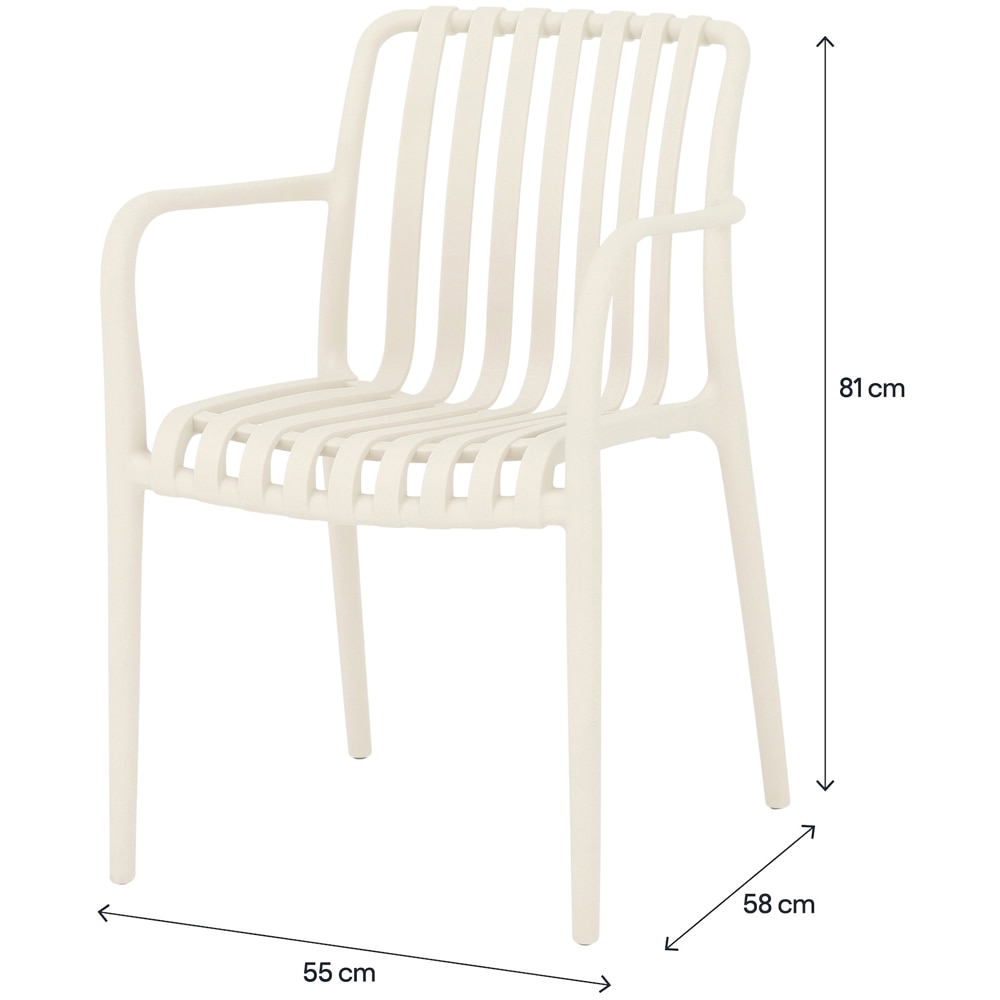 Scaun terasa Timbo, plastic, 55 x 58 x 81 cm, alb