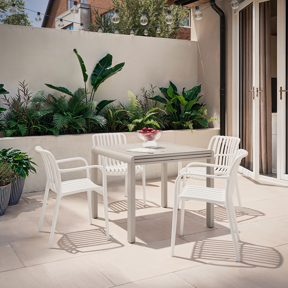 Scaun terasa Timbo, plastic, 55 x 58 x 81 cm, alb