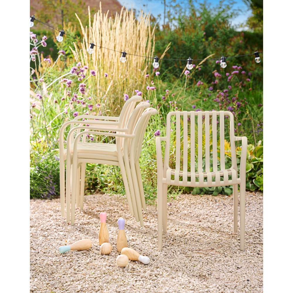 Scaun terasa Timbo, plastic, 55 x 58 x 81 cm, alb