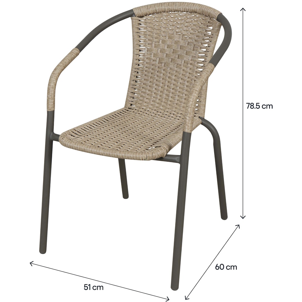 Scaun terasa Bari, otel, 51 x 60 x 76.5 cm, bej