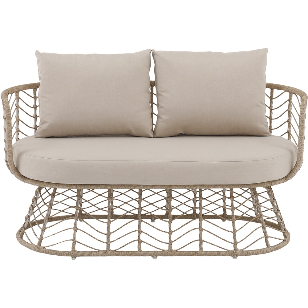 Set mobilier gradina GOODHOME Omalos, 4 piese, crem