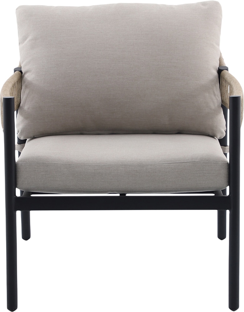 Set mobilier gradina/terasa 3 piese GOODHOME Siliana, perna poliester inclusa, otel, 3 piese, bej
