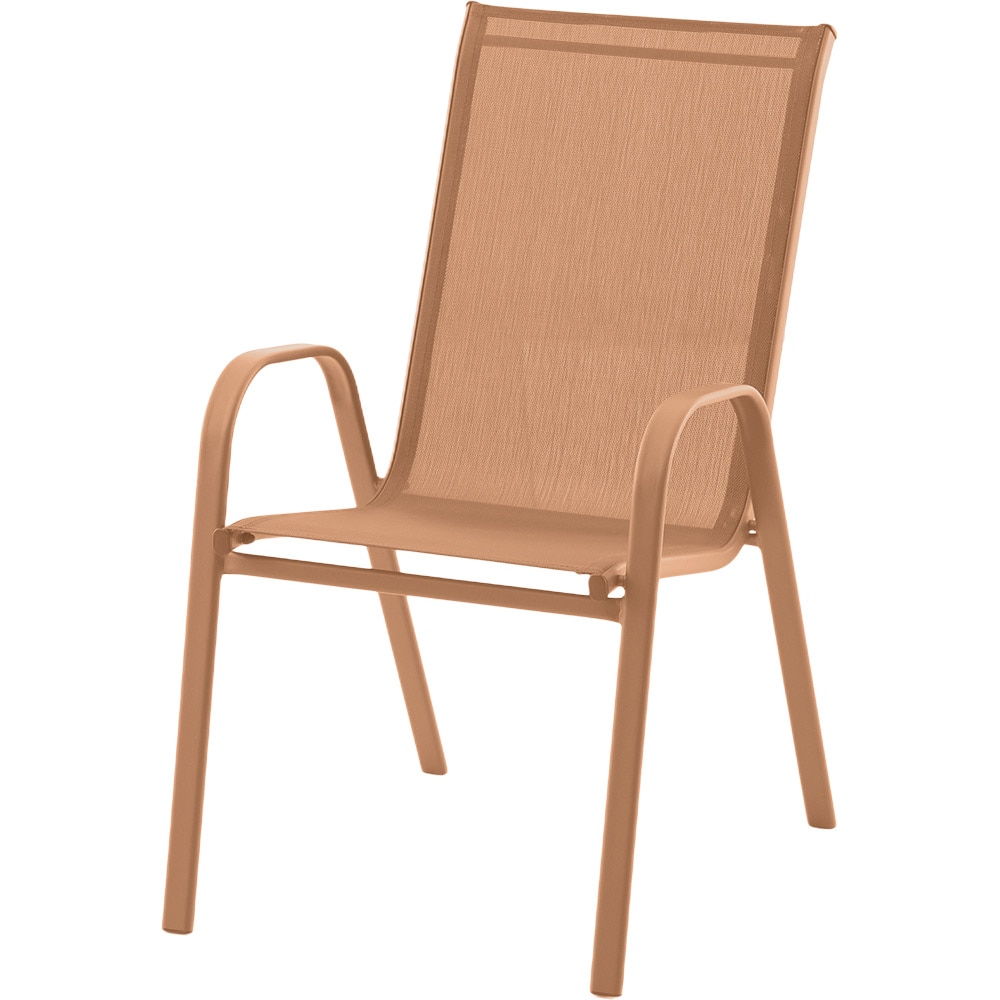 Scaun terasa GOODHOME Brava, 54 x 71.5 x 92.5 cm, sarcina maxima 100 kg, otel si PVC, maro