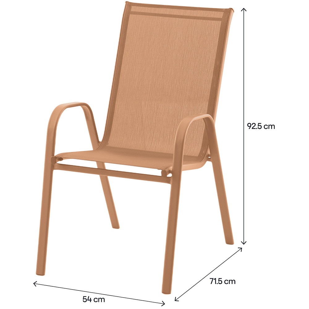 Scaun terasa GOODHOME Brava, 54 x 71.5 x 92.5 cm, sarcina maxima 100 kg, otel si PVC, maro