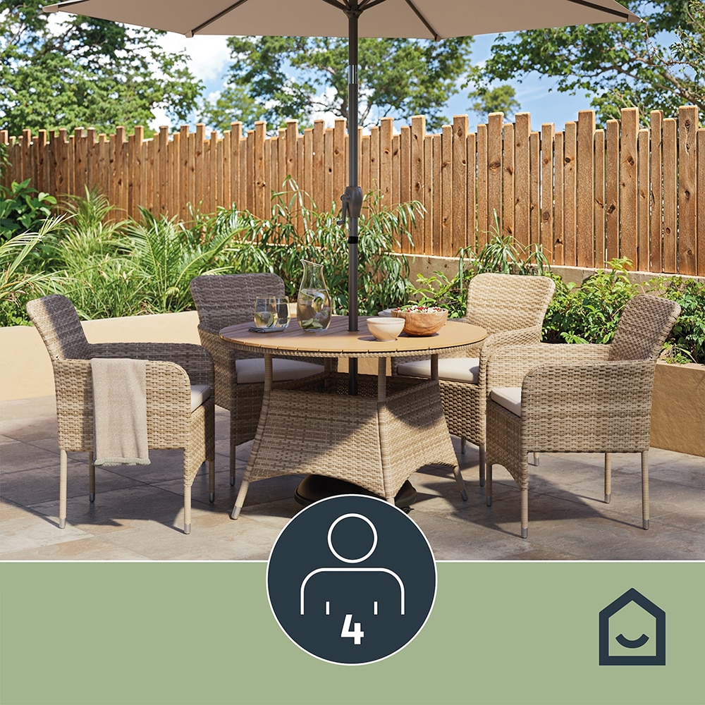 Masa GOODHOME Elos, 4 locuri, maro