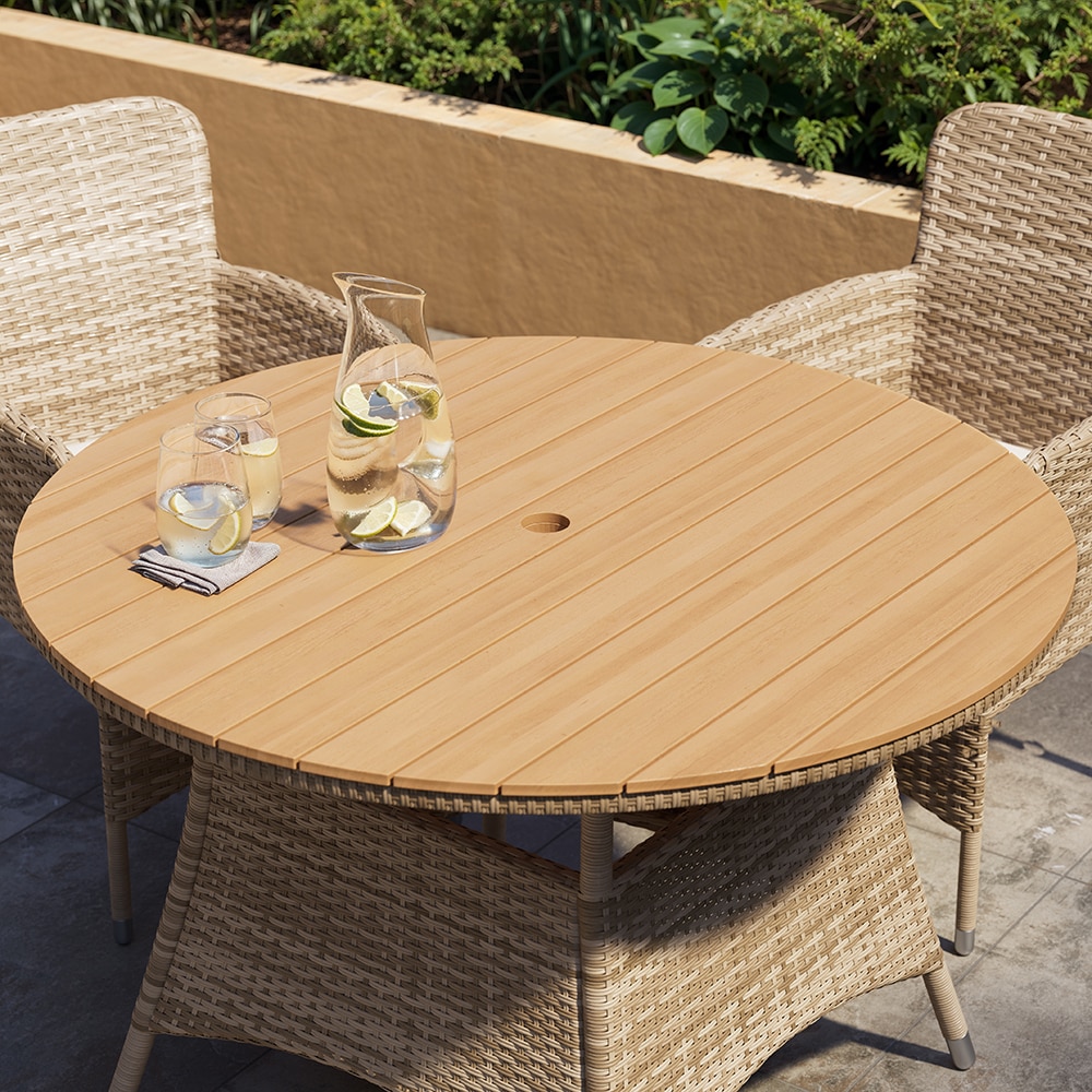 Masa GOODHOME Elos, 4 locuri, maro