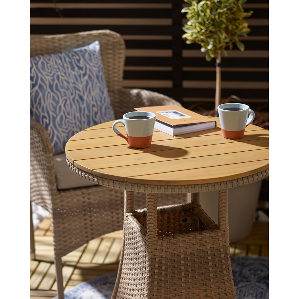 Set mobilier gradina GOODHOME Elos 2, 3 piese, crem