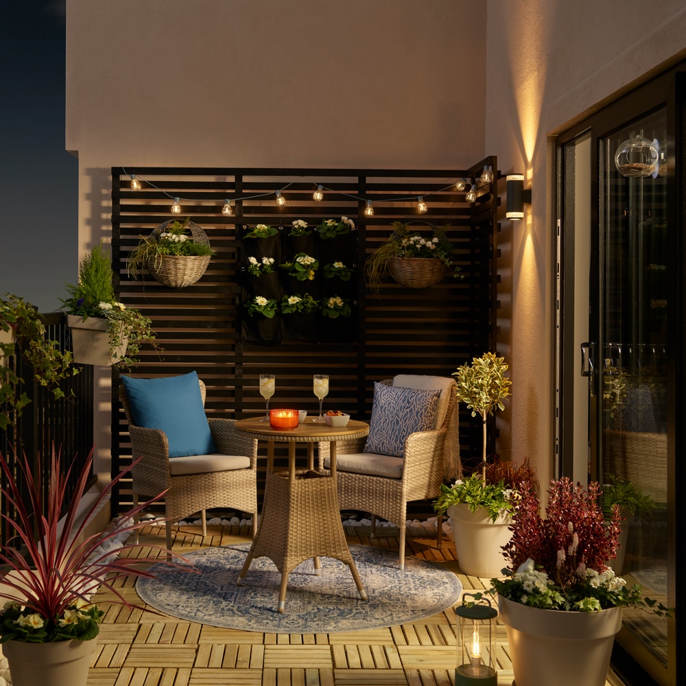 Set mobilier gradina GOODHOME Elos 2, 3 piese, crem