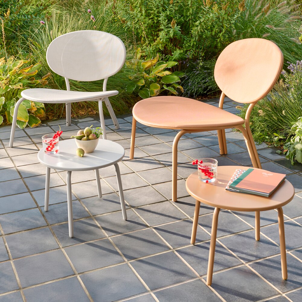 Masa terasa Matola, otel, 40.5 x 40.5 x 33 cm, portocaliu