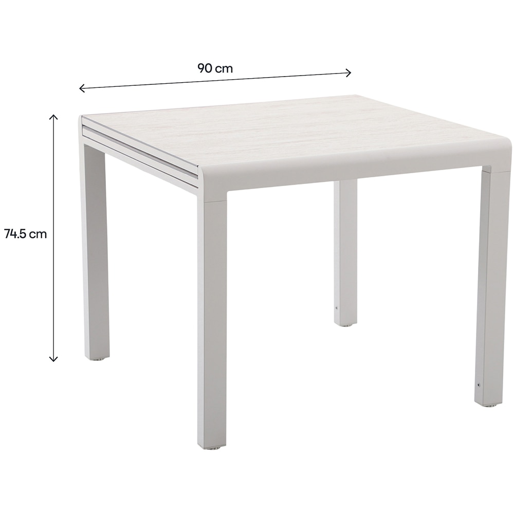 Masa GOODHOME Mallia, 6 locuri, 180 x 90 x 75cm, alb