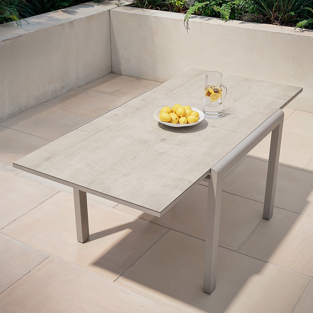 Masa GOODHOME Mallia, 6 locuri, 180 x 90 x 75cm, alb