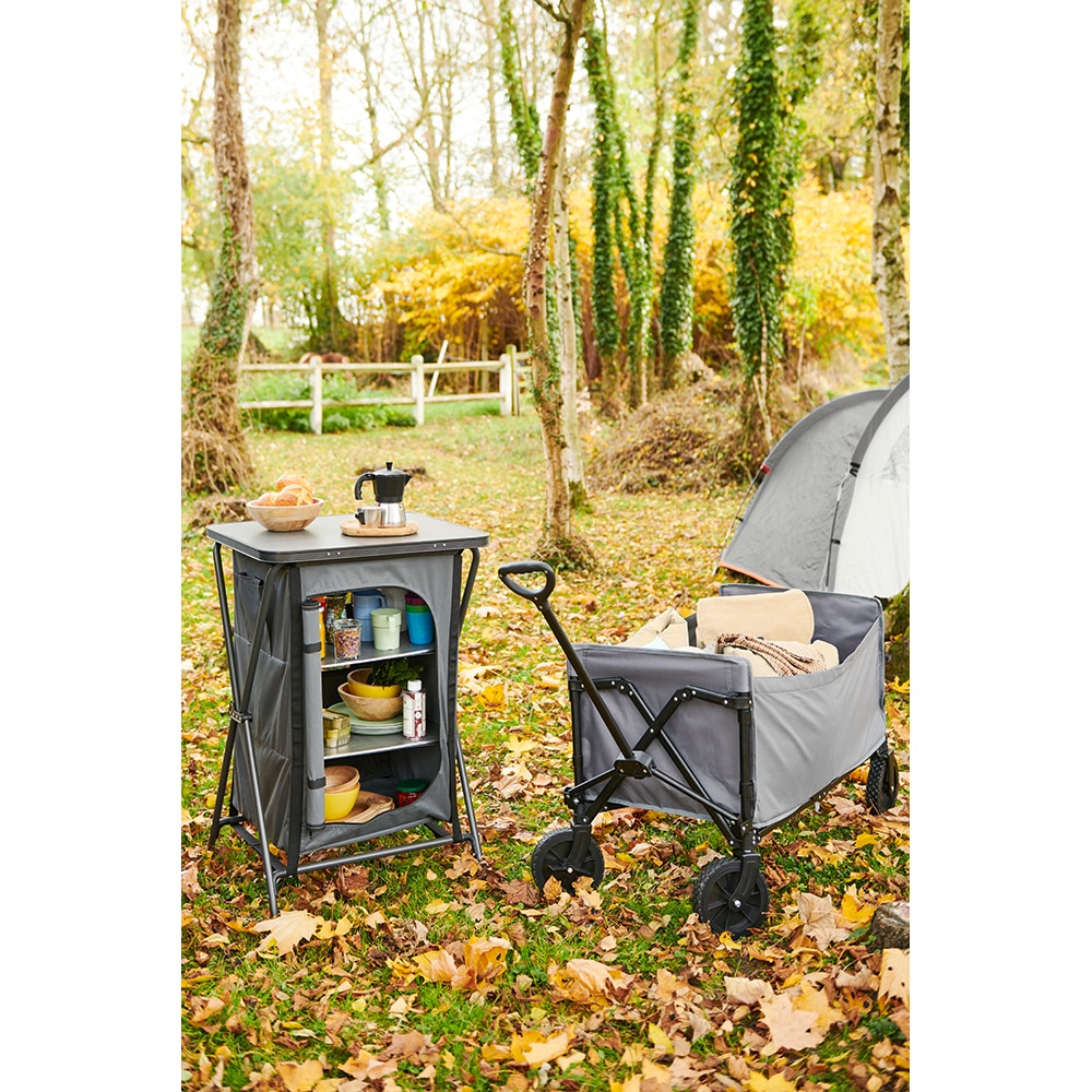 Dulap camping Vatani, 45.5 x 40 x 87 cm, gri inchis