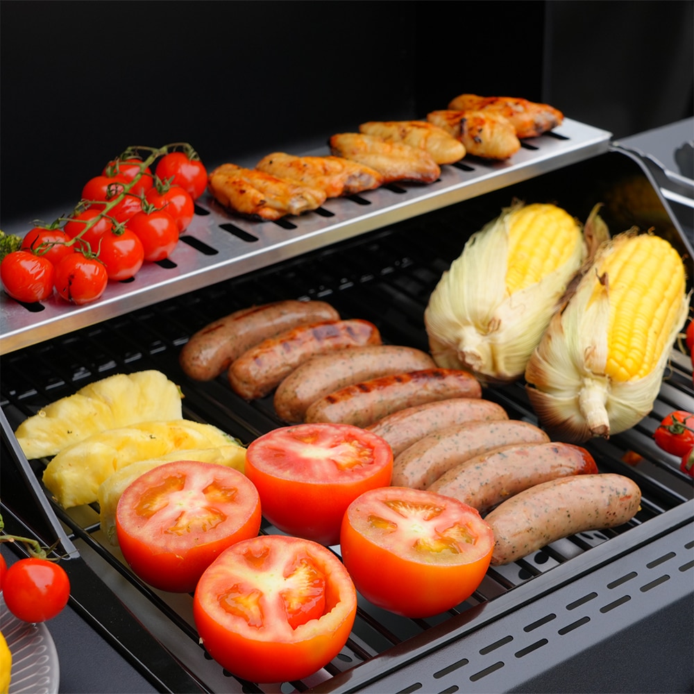 Gratar pe gaz ELGAR, 3 arzatoare, 2 role, negru