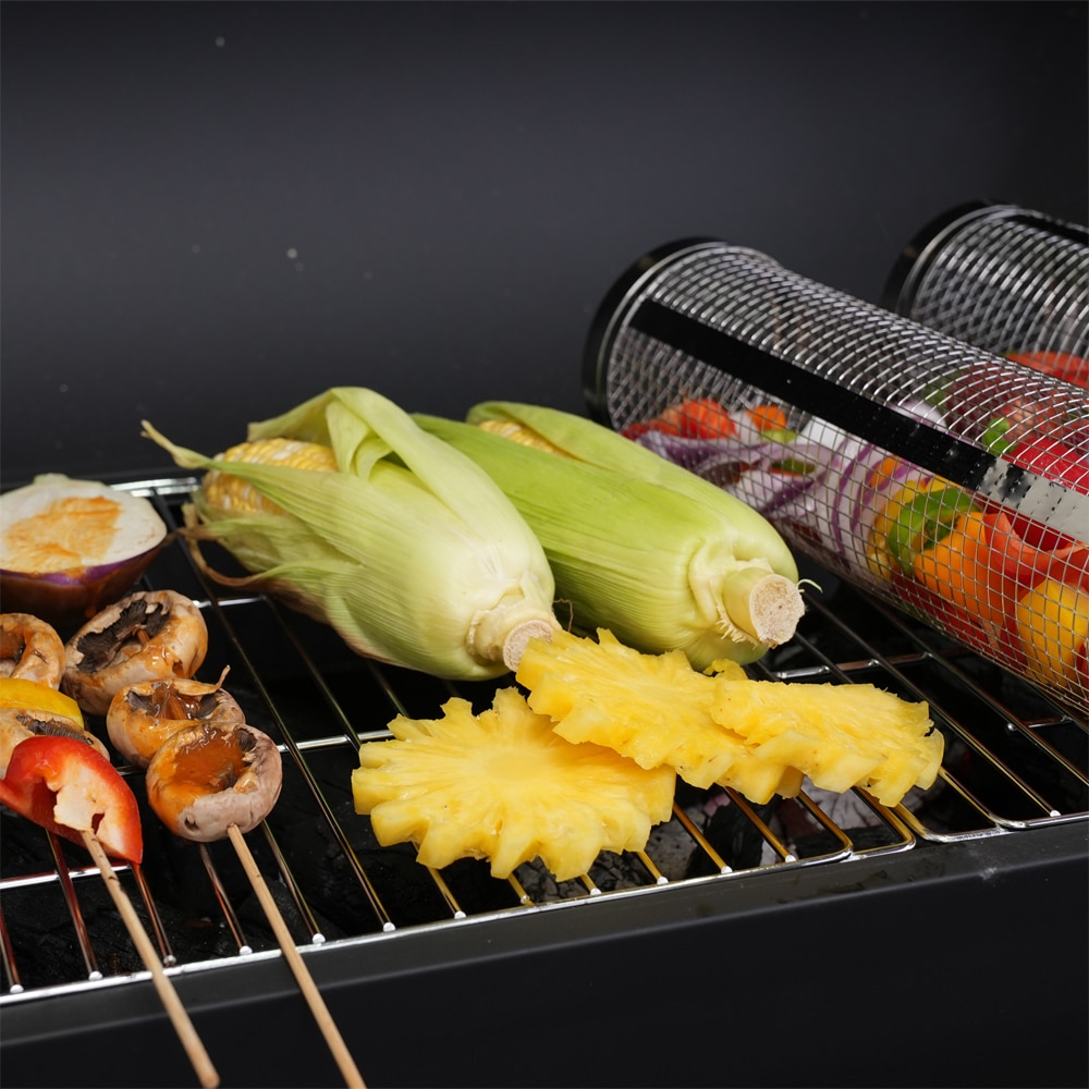 Rola grill legume GOODHOME, otel inoxidabil, 9.5 x 30.1 cm, argintiu