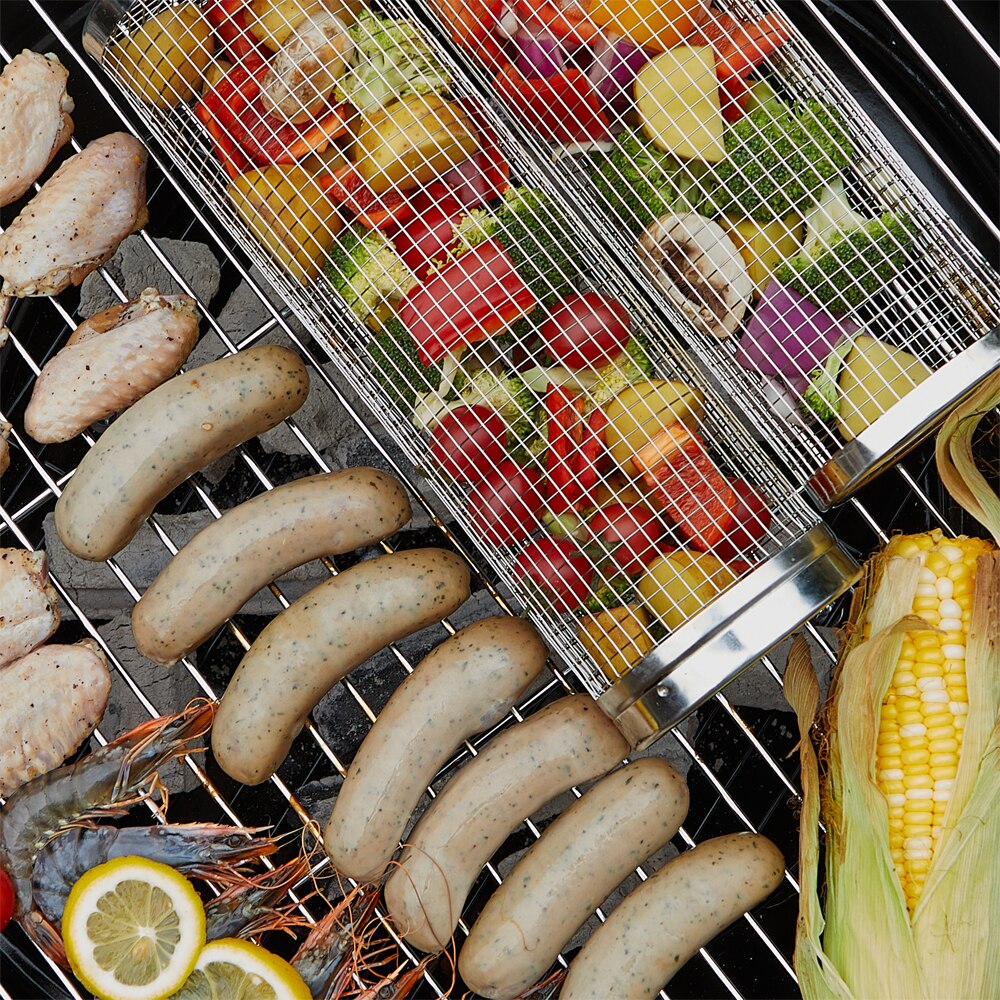 Rola grill legume GOODHOME, otel inoxidabil, 9.5 x 30.1 cm, argintiu