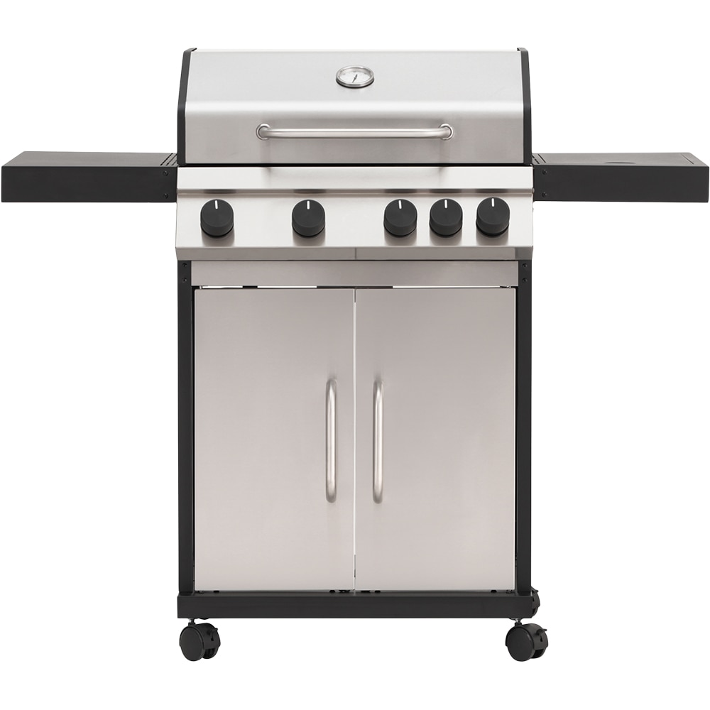 Gratar pe gaz AMAROK, 4 arzatoare, 4 role, argintiu