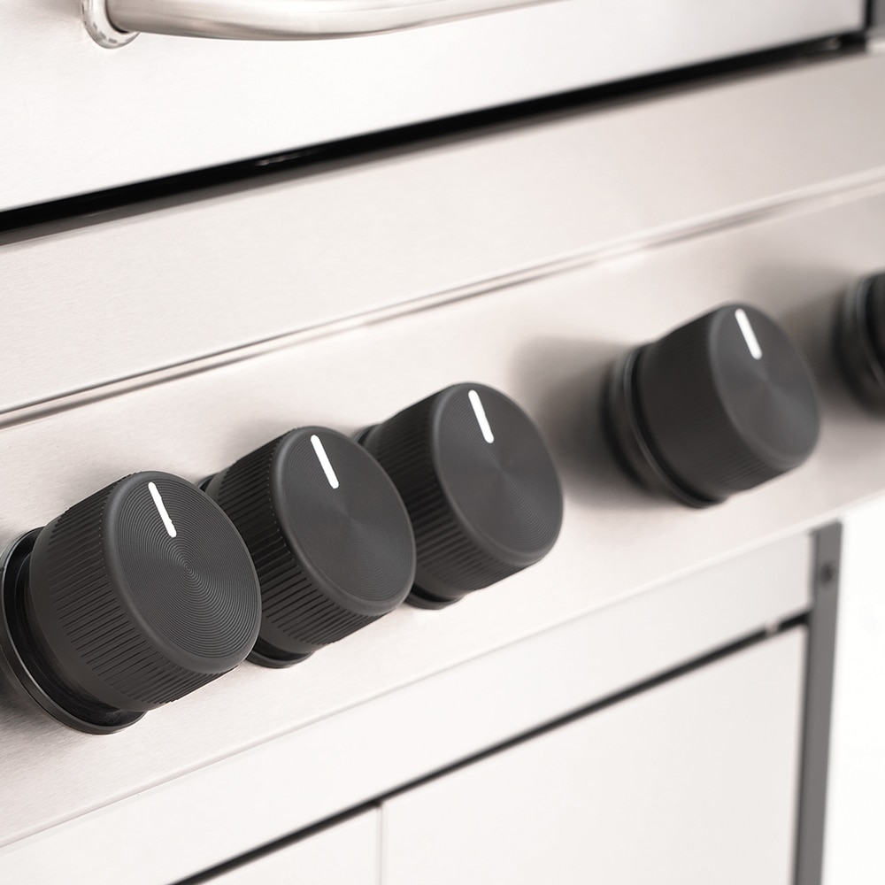 Gratar pe gaz AMAROK, 4 arzatoare, 4 role, argintiu