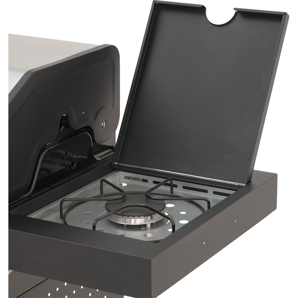 Gratar pe gaz AMAROK, 4 arzatoare, 4 role, argintiu