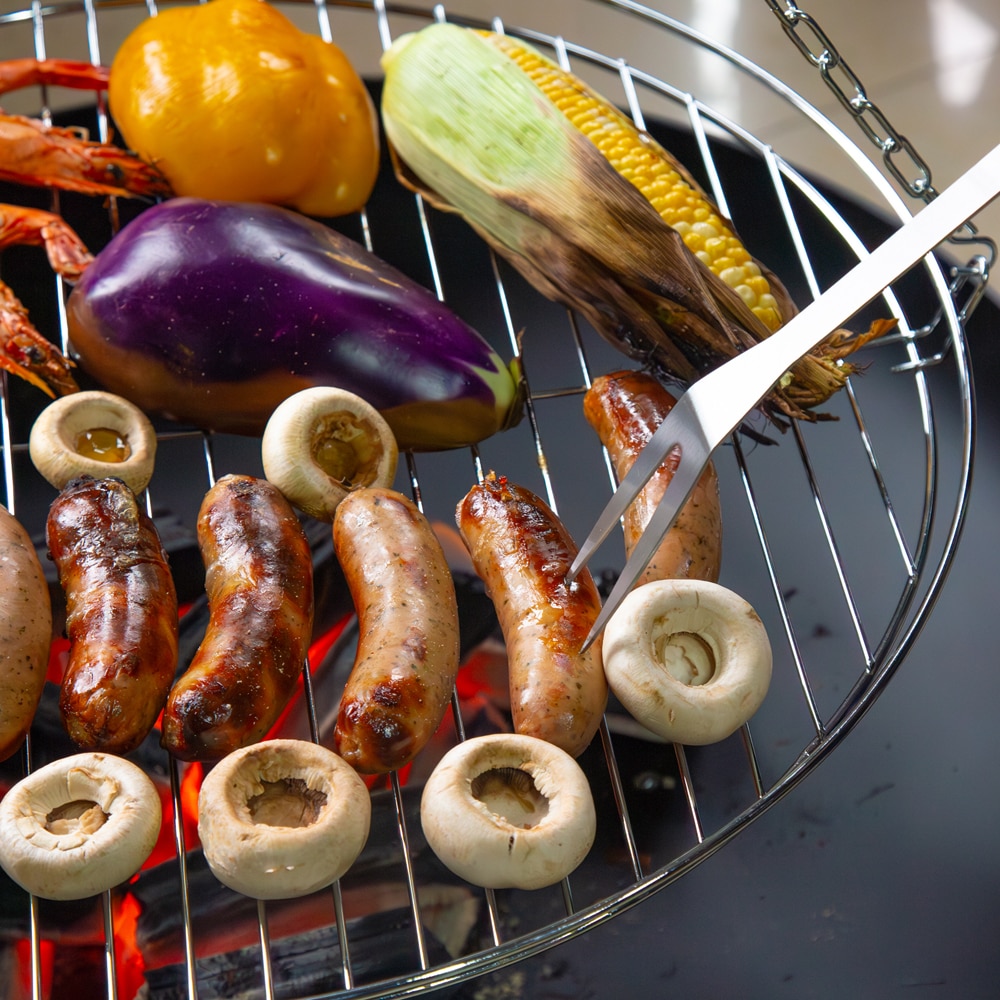 Set 4 ustensile gratar GOODHOME, argintiu