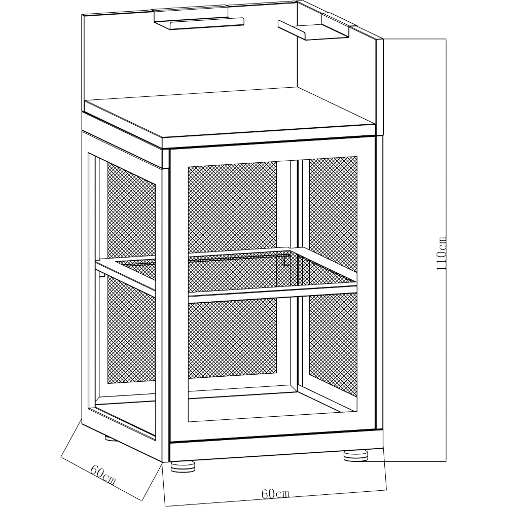 Dulap colt gradina GOODHOME Cucino, otel, 60 x 60 x 110 cm, gri