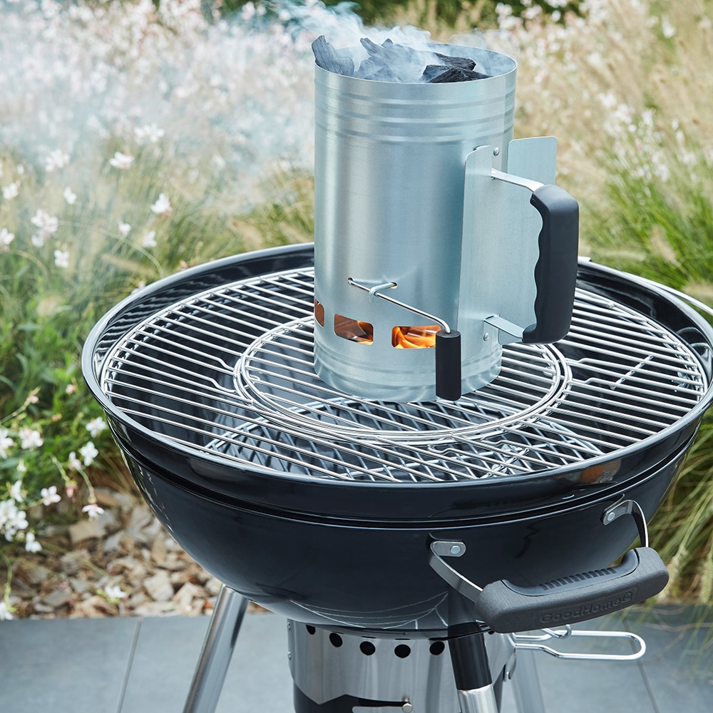 Aprinzator carbuni GOODHOME, 17 x 27.5 cm, argintiu