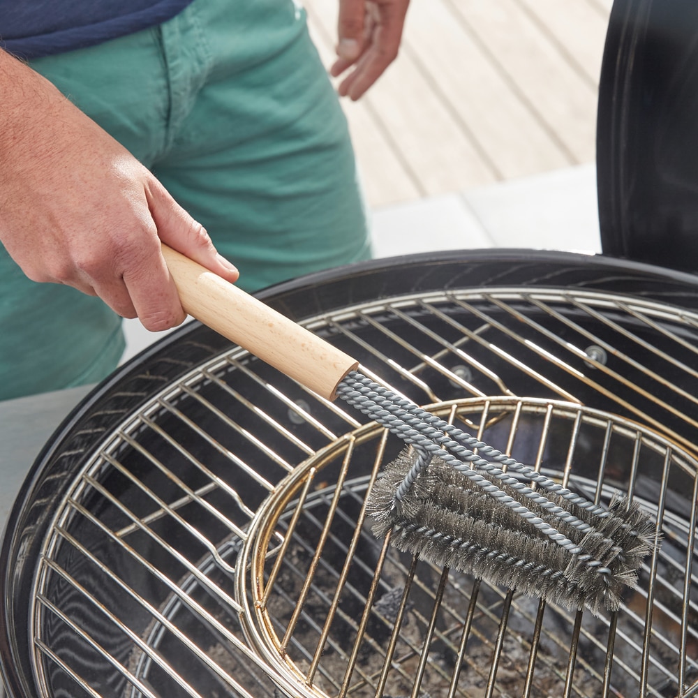 Perie gratar GOODHOME, otel inoxidabil, 7 x 40 cm, maro