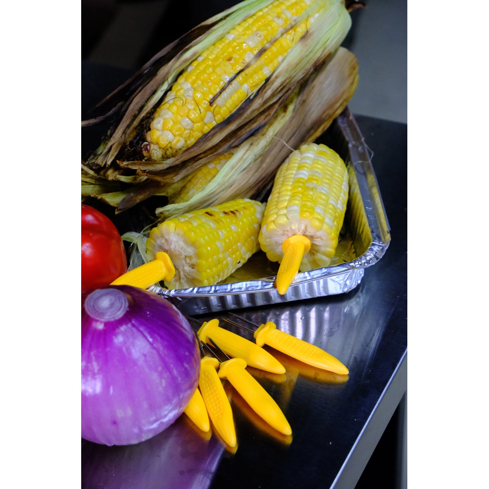 Set 8 frigarui porumb, otel inoxidabil, 8.4 cm, galben