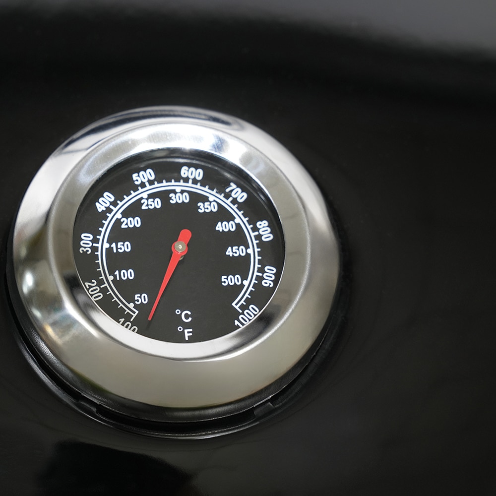 Gratar carbune GOODHOME BBQ Elland, 57cm, 1 suprafata, 4 role, negru