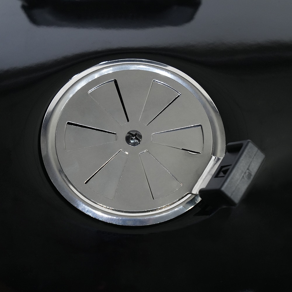 Gratar carbune GOODHOME BBQ Elland, 57cm, 1 suprafata, 4 role, negru