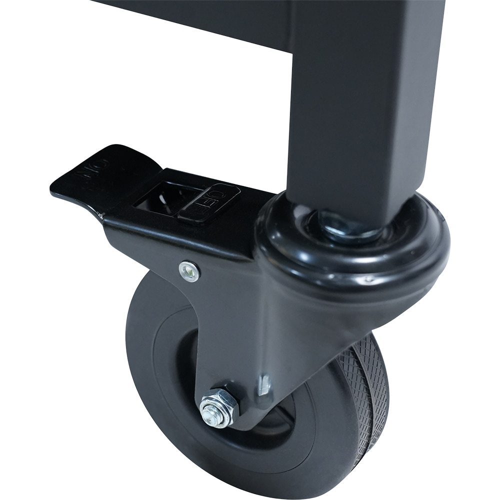 Gratar carbune GOODHOME BBQ Elland, 57cm, 1 suprafata, 4 role, negru