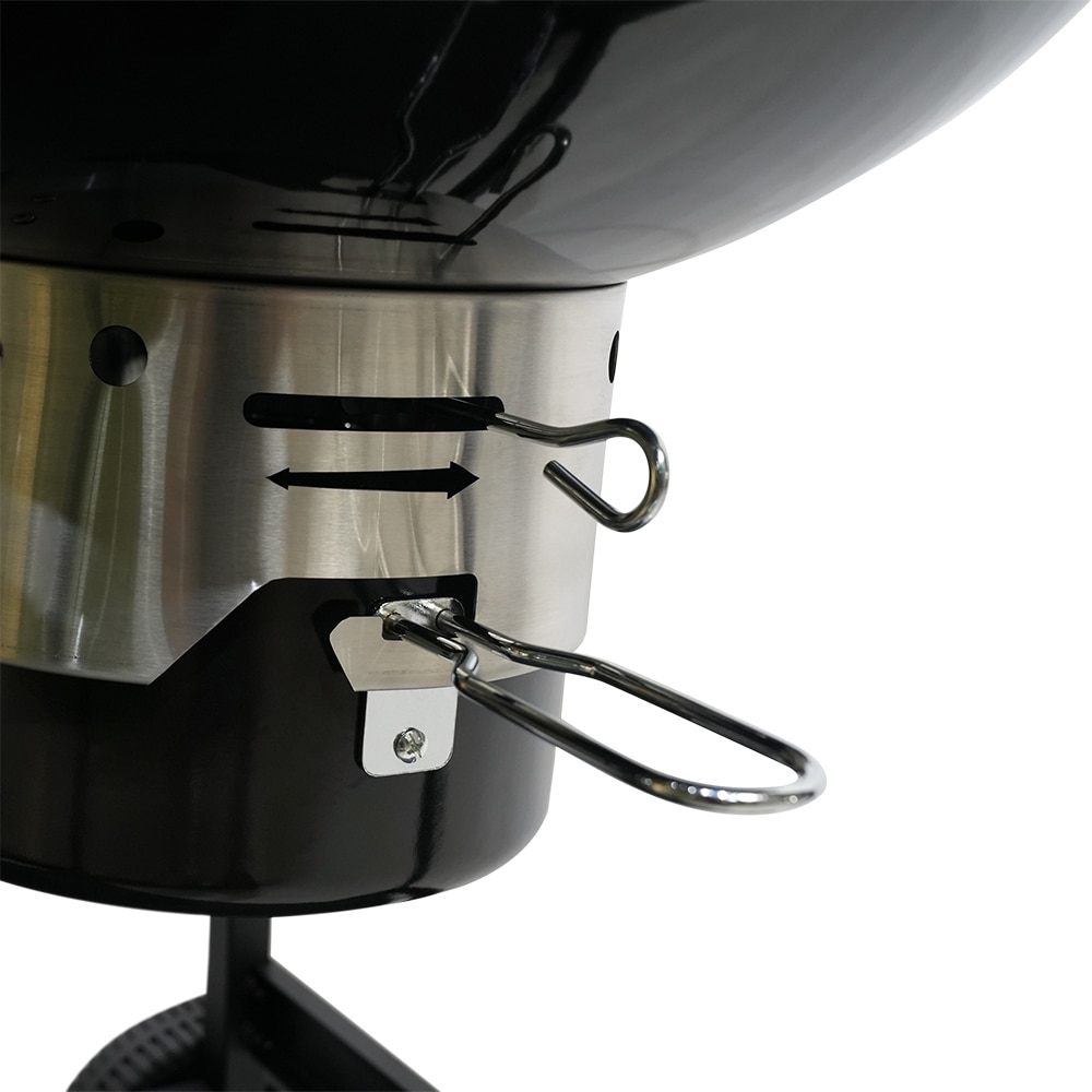 Gratar carbune GOODHOME BBQ Elland, 57cm, 1 suprafata, 4 role, negru