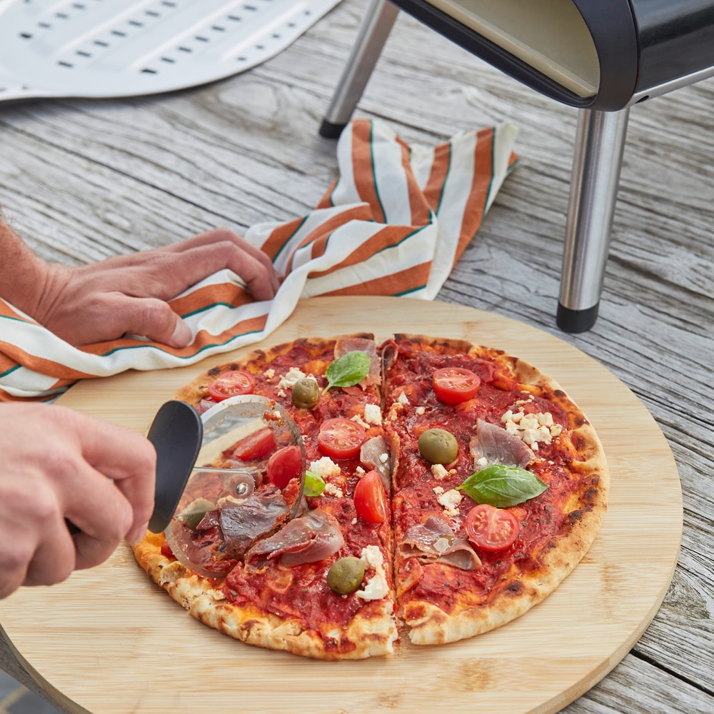 Tocator pizza GOODHOME, bambus, 50 cm, maro