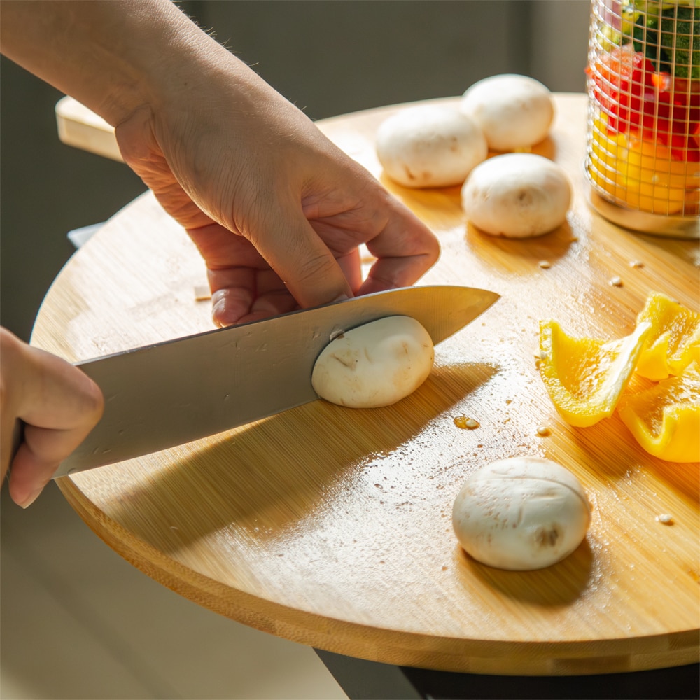 Tocator pizza GOODHOME, bambus, 50 cm, maro