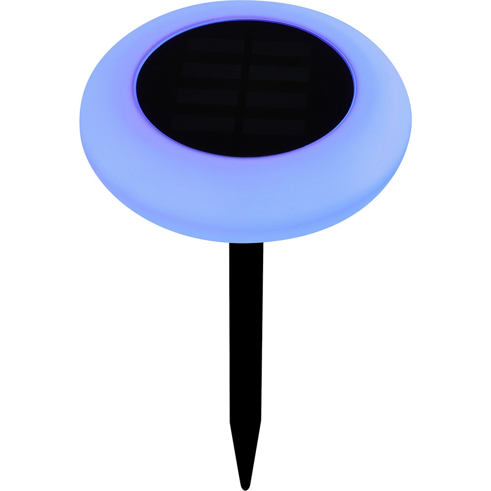 Lampa solara LED RGB, plastic, negru