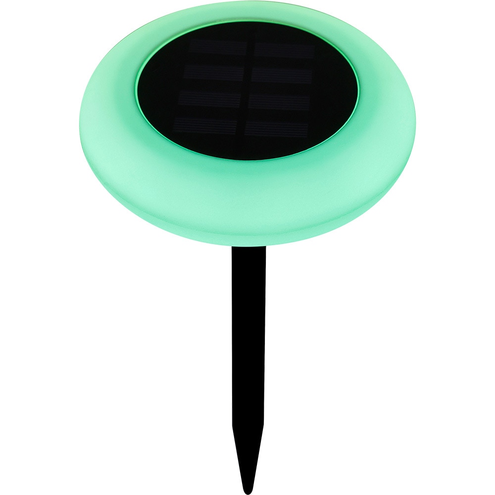 Lampa solara LED RGB, plastic, negru