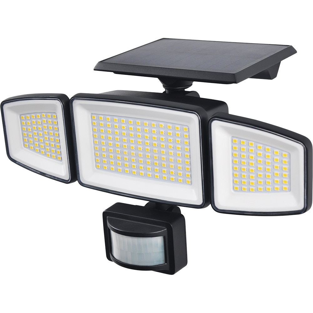 Proiector solar cu senzor, 800lm, 5000K, IP54, negru