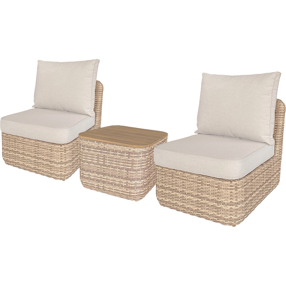 Set mobilier gradina GOODHOME Elos, 3 piese, crem