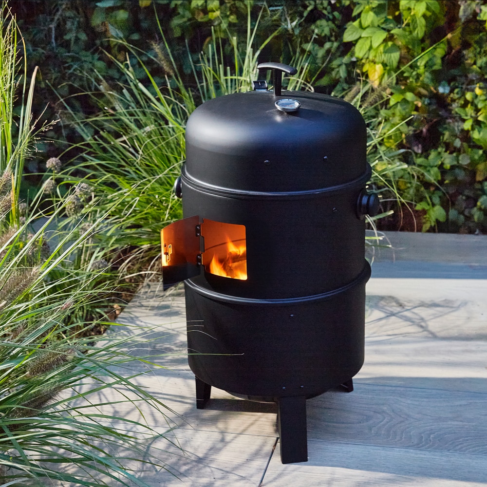 Afumatoare pe carbuni, otel, 40.5 x 84.5 cm, negru